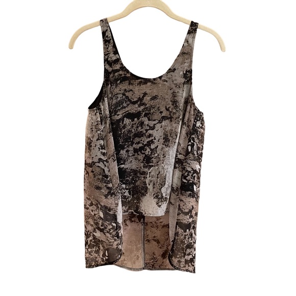 H&M asymmetrical high-low black/white/beige tank, lined. Sz 4. - Picture 3 of 8